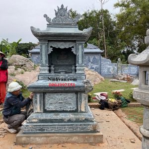Mẫu mộ đá 1 mái của gia chủ ở Vũ Thư, Thái Bình